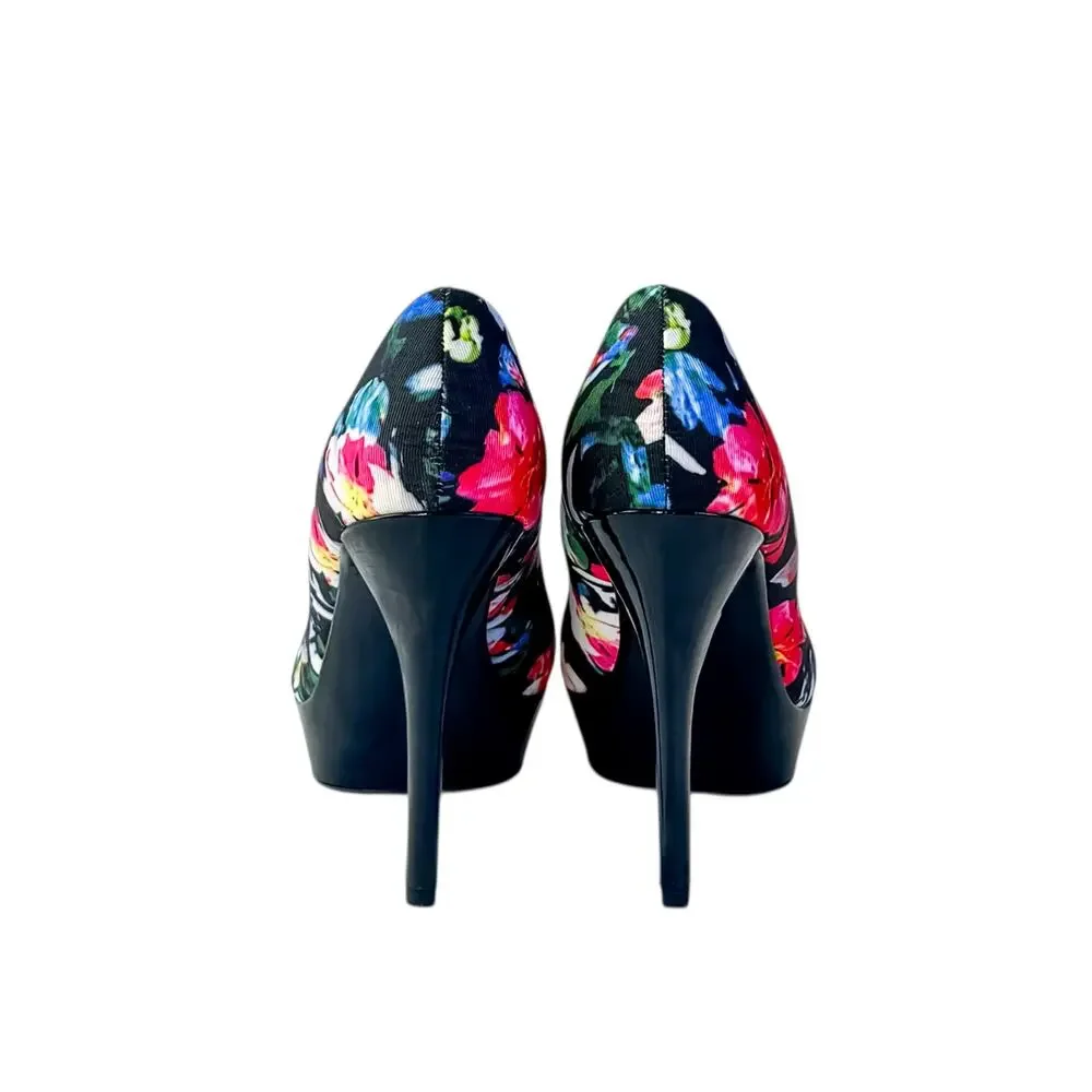 X Appeal Multicolor Floral Platform Pumps - Size 7.5